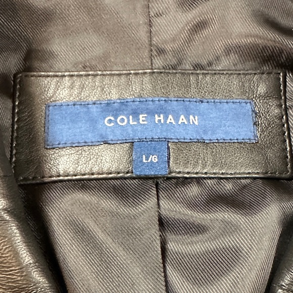 Cole Haan Black Leather Jacket - Picture 2 of 5